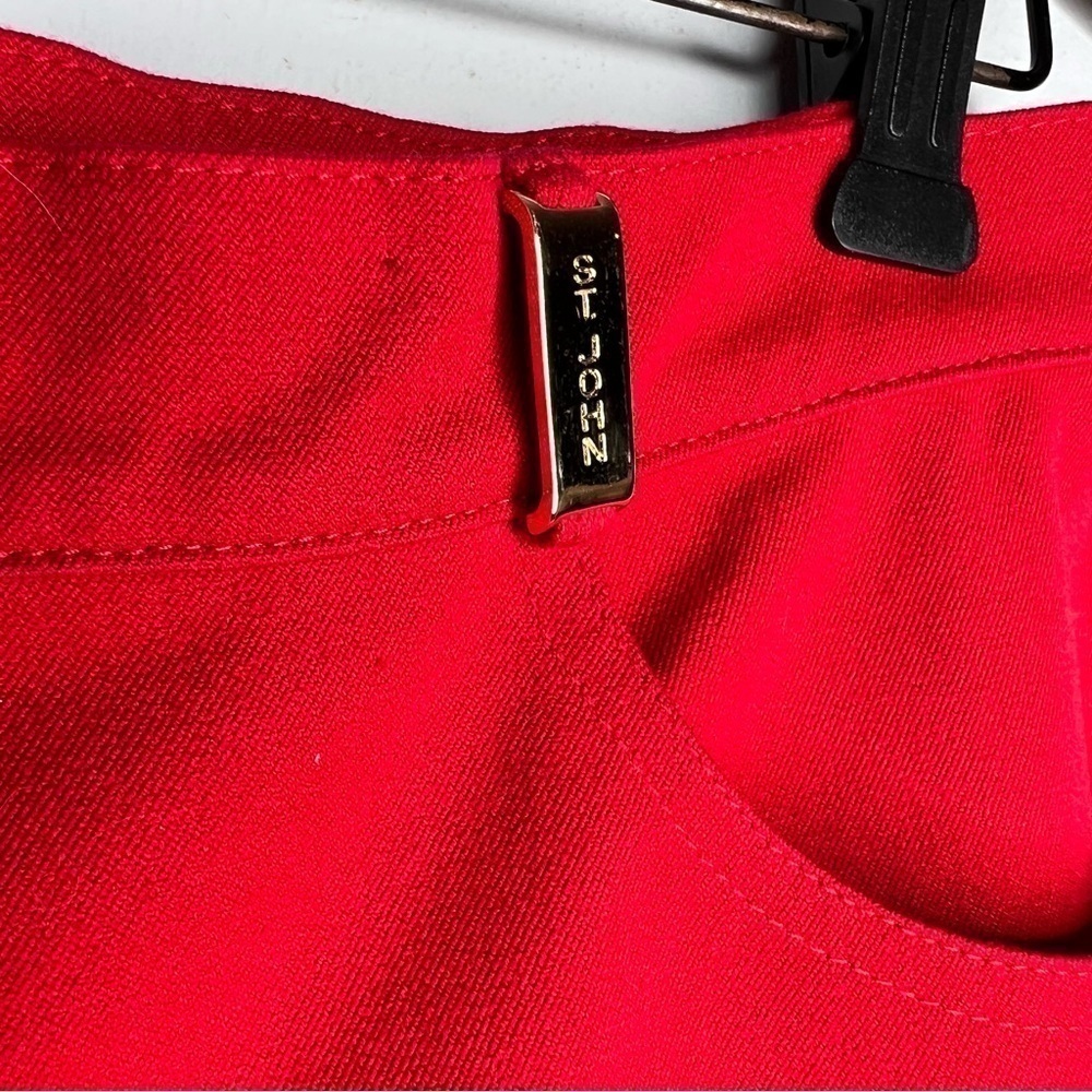 St. John Red High Waisted Straight Leg Jeans Pants 8 - Picture 5 of 7